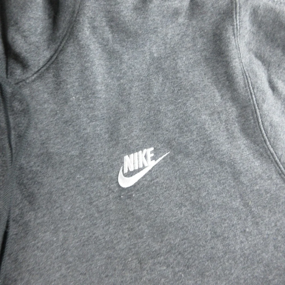 Nike Hoodie Mens Medium Gray Fleece Pullover Kangaroo Pocket Swoosh Sweatshirt
